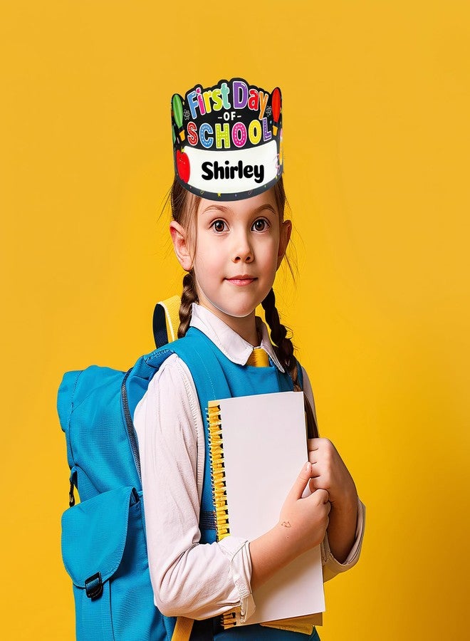 JUESMOS First Day of School Crowns Decorations 24pcs Adjustable Kids First Day of School Paper Cap Headband Gifts for Kids Students Back to Schools Party Hats for 1st Day of Kindergarten Preschool - Image 4